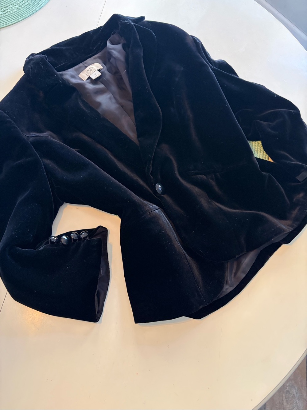 Loft Black Velvet Women's Blazer Jacket